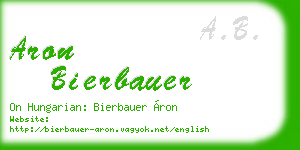 aron bierbauer business card